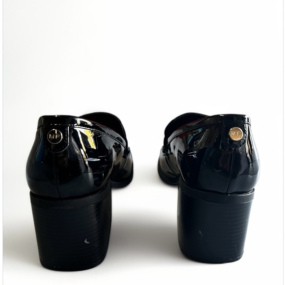 MARC FISHER Black Patent Leather Chunky Heel Loafer US Women's Size 10 - Picture 3 of 7